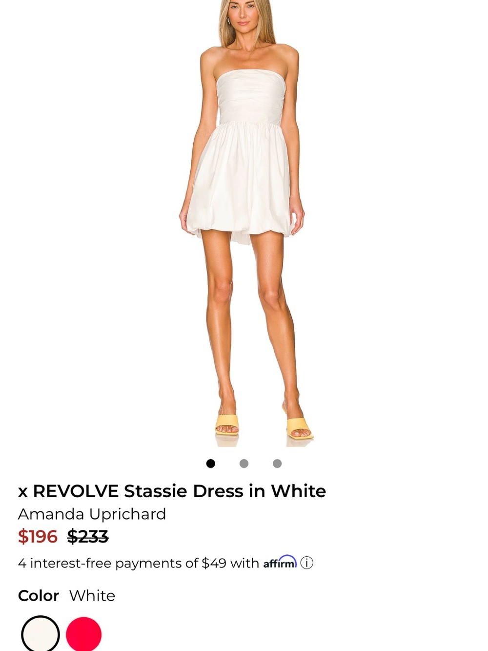 Stassie Strapless Mini Dress - White